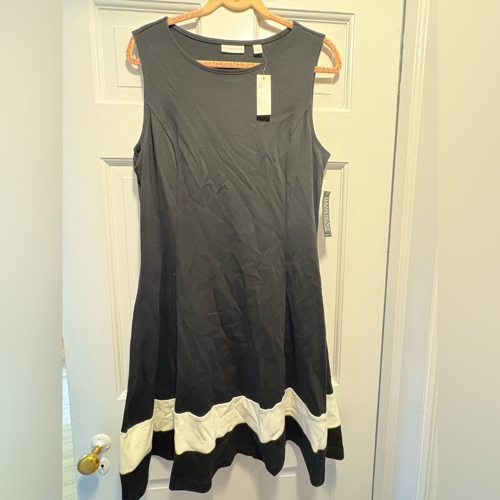 New York & Company Black Dress with White Hem